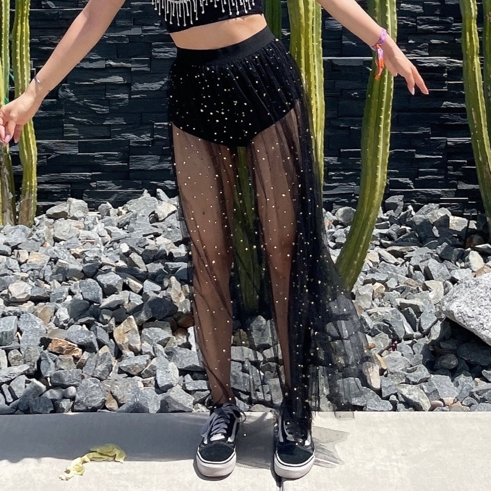Galaxy Mesh Black Skirt